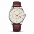 Klassische GMT-Uhr mit bordeauxrotem Armband